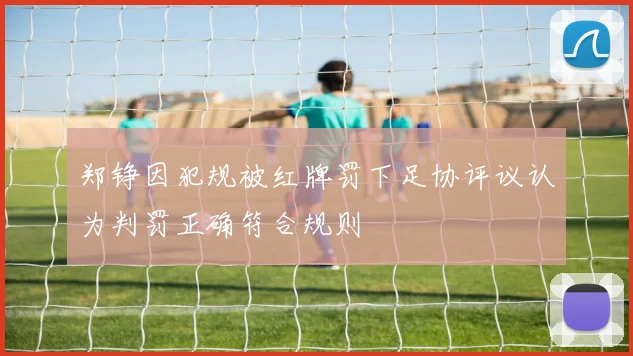 郑铮因犯规被红牌罚下足协评议认为判罚正确符合规则